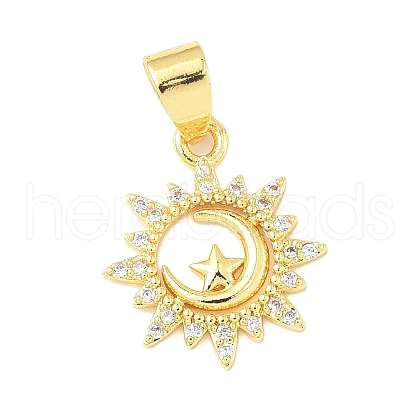 Brass Micro Pave Cubic Zirconia Pendants KK-D357-16E-G-1