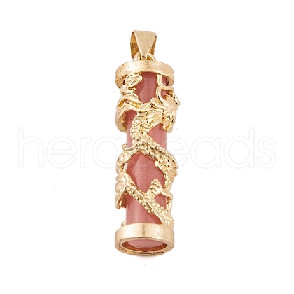 Synthetic Luminous Stone Column Pendants FIND-C058-01G-04-1