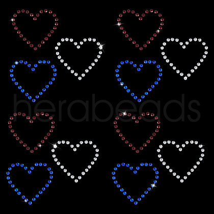 Triple Heart Eco-Friendly Acrylic Hotfix Rhinestone DIY-WH0419-69A-1