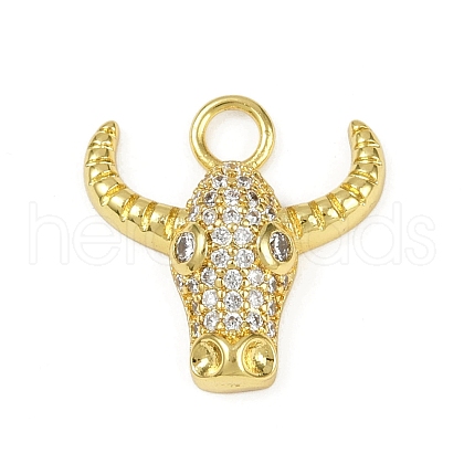 Brass Micro Pave Cubic Zirconia Pendants KK-M322-26G-1