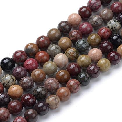 Natural River Stone Beads Strands G-R412-24-8mm-1