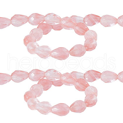 SUPERFINDINGS 2 Strands Cherry Quartz Glass Beads Strands G-FH0002-40-1