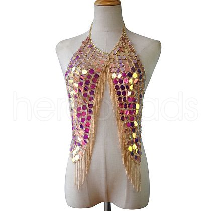 Flat Round Acrylic Sequin Body Chains WGA1F07-01-1