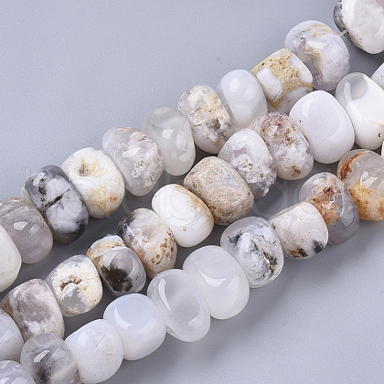 Natural White Agate Beads Strands G-S364-032-1