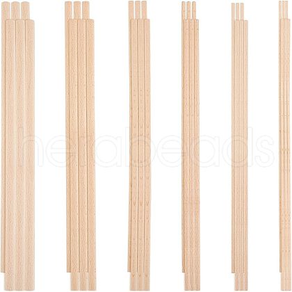 Olycraft 36Pcs 6 Style Beech Wood Sticks DIY-OC0009-26-1