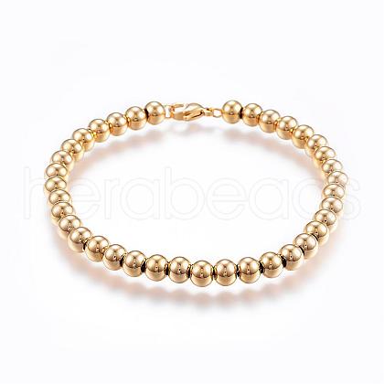 304 Stainless Steel Beaded Bracelets BJEW-G544-31G-1