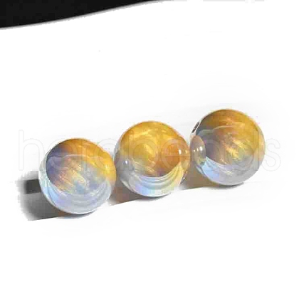 30Pcs Gradient Color & UV Plating Rainbow Iridescent Opaque Resin Beads PW-WG1BD98-01-1