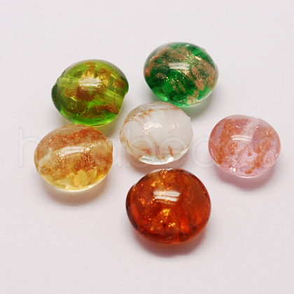 Handmade Gold Sand Lampwork Beads X-LAMP-S035-12mm-M-1