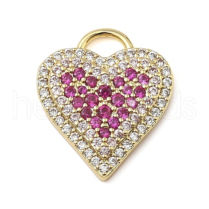 Brass Micro Pave Cubic Zirconia Pendants KK-I276-29G-04-1