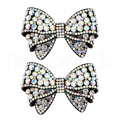 Crystal AB Glass Rhinestone Bowknot Ornament Accessories FIND-WH0129-59A-1