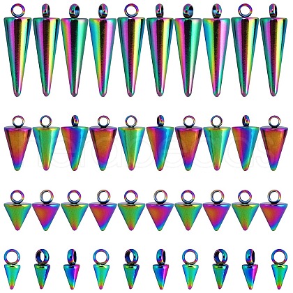 40Pcs 4 Style 304 Stainless Steel Pendants STAS-SZ0002-98-1