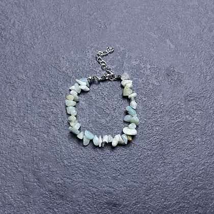 Natural Flower Amazonite Chip Beaded Bracelets for Women IW6789-28-1