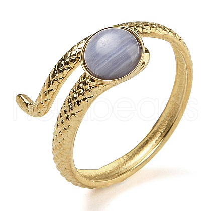 Synthetic Blue Lace Agate Finger Rings RJEW-U027-04G-09-1