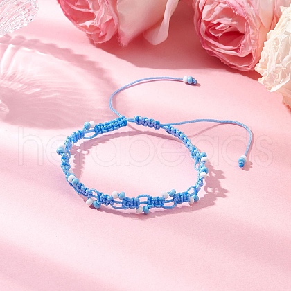 Adjustable Nylon Cord Braided Bead Bracelets BJEW-MZ00163-05-1