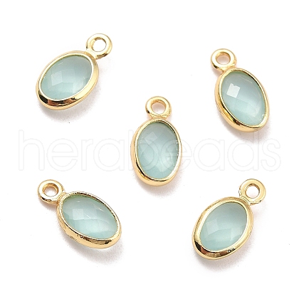 Eco-Friendly Brass with Glass Pendants KK-K268-01M-1