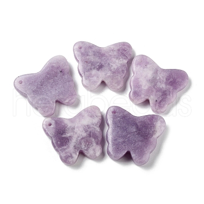 Natural Lepidolite/Purple Mica Stone Pendants G-D087-01G-1