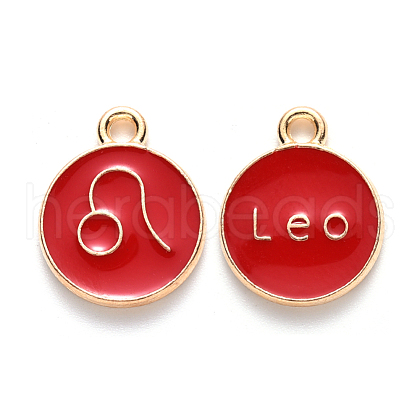 Alloy Enamel Pendants ENAM-S124-01B-07G-1