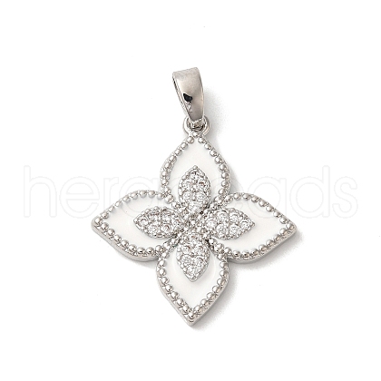 Rack Plating Brass Clear Cubic Zirconia Pendants X-KK-Z056-34P-01-1