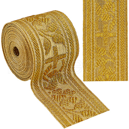 Gorgecraft 4.6~5 Yards Ethnic Style Polyester Jacquard Ribbon for Sewing Decoration OCOR-GF0003-96A-1