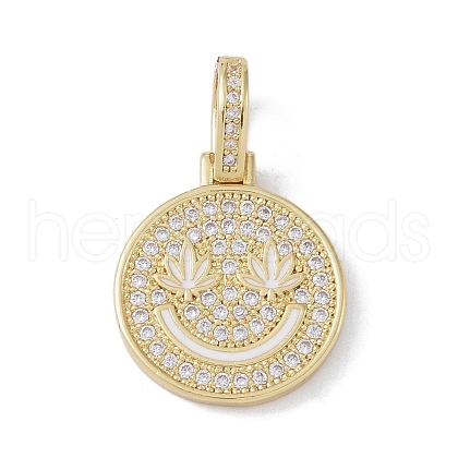 Brass Micro Pave Cubic Zirconia Pendants ZIRC-NH0001-01G-04-1