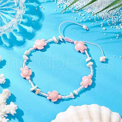 Summer Beach Turtle Anklets AJEW-AN00675-1