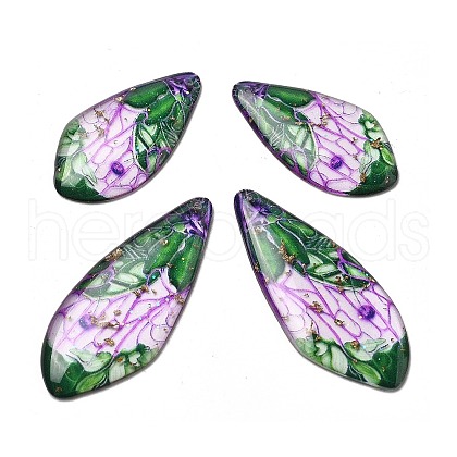 4Pcs Transparent Epoxy Resin Butterfly Wings Pendants RESI-C057-06B-1