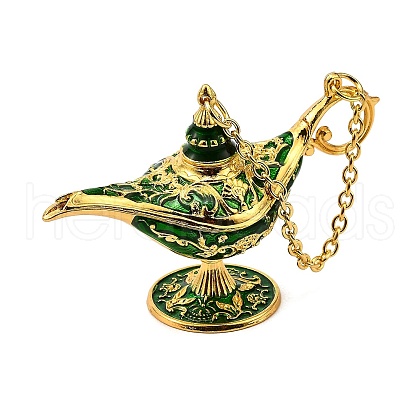 Alloy Enamel Tea Pot Home Display Decoration DJEW-Z010-01G-04-1