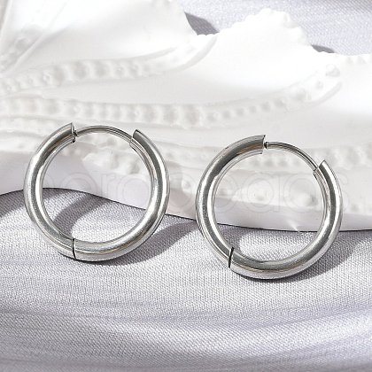 Tarnish Resistant 201 Stainless Steel Huggie Hoop Earrings Findings STAS-F149-33P-B-1