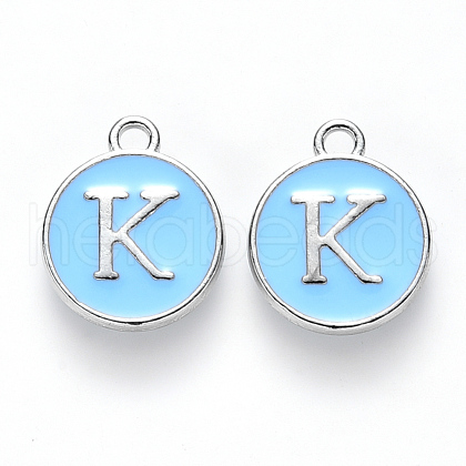 Platinum Plated Alloy Enamel Charms X-ENAM-S118-04K-P-1