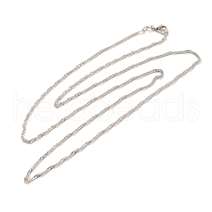 1.5mm Rack Plating Brass Singapore Chain Necklaces for Women Men MAK-L044-28P-1