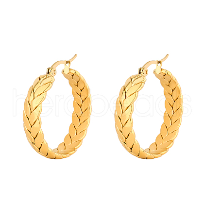 Elegant and Fashionable Golden Plated 304 Stainless Steel Hoop Earrings for Women XK6117-5-1