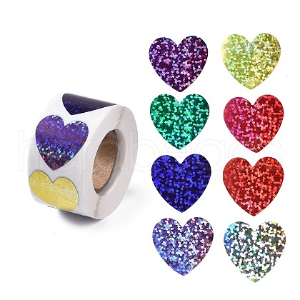 8 Patterns PVC Self Adhesive Glitter Stickers X-DIY-A042-14A-1