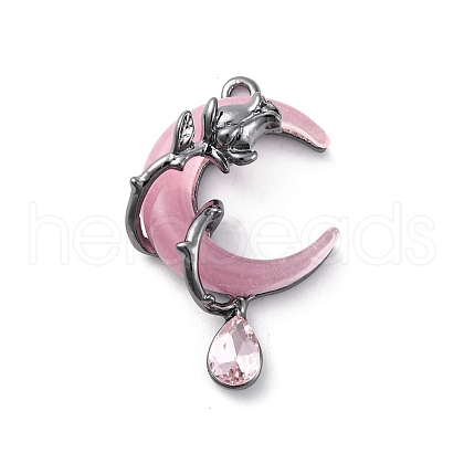 Alloy Rhinestone Pendants PALLOY-V002-04B-02-1