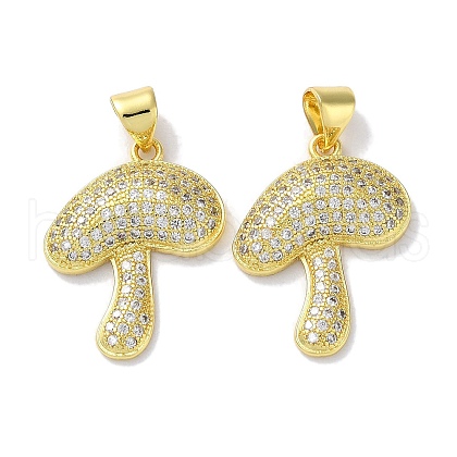 Rack Plating Brass Micro Pave Cubic Zirconia Pendants KK-Z039-03G-1