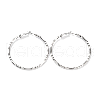 Non-Tarnish Ring 304 Stainless Steel Hoop Earrings for Women Men EJEW-B049-02E-P-1