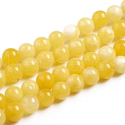 Natural White Jade Beads Strands G-G843-01-8mm-1