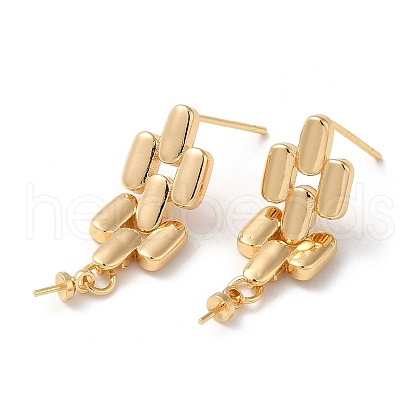 Brass Stud Earring Findings KK-P239-08G-1