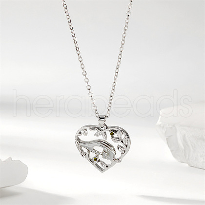 Mom Daughter Hand in Hand Family Heart Alloy Pendant Necklaces FS-WG2DA38-05-1