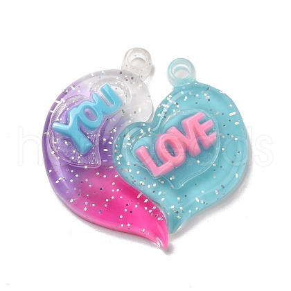 Gradient Color Translucent Resin Pendants RESI-G048-01D-1