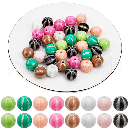 SOFPLATE 50pcs Opaque Acrylic Beads OACR-SP0001-10-1