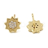 Brass Micro Pave Clear Cubic Zirconia Stud Earrings EJEW-R016-26G-09-4