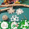 3 Sets 3 Styles Saint Patrick's Day Theme Wood Big Pendant Decorations HJEW-CJ0001-05-6