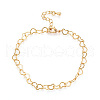 Brass Heart Link Chain Bracelets for Women BJEW-N032-08B-G-2