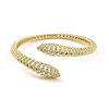 Hollow Snake Brass Micro Pave Cubic Zirconia Cuff Bangles BJEW-D039-05G-2