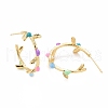 Colorful Enamel Branch Wrap Stud Earrings EJEW-I265-02G-2