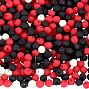 SOFPLATE 500Pcs Rubberized Style Imitated Silicone Acrylic Beads MACR-SP0001-07B-1