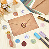 Brass Wax Seal Stamps with Wood Handle AJEW-WH0412-0146-4