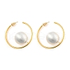 Round Two Tone Brass Stud Earrings for Women EJEW-U055-17GS-2