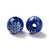 Printed Wood European Beads WOOD-Z002-08B-2