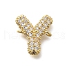 Brass Micro Pave Cubic Zirconia Letter Links KK-I717-04Y-1